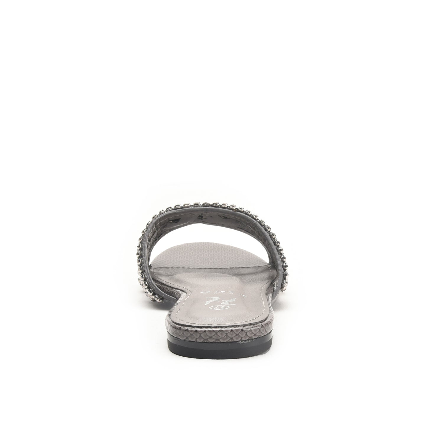 Grey Embellished Flat Sandals for Women Slippers | 582L-G