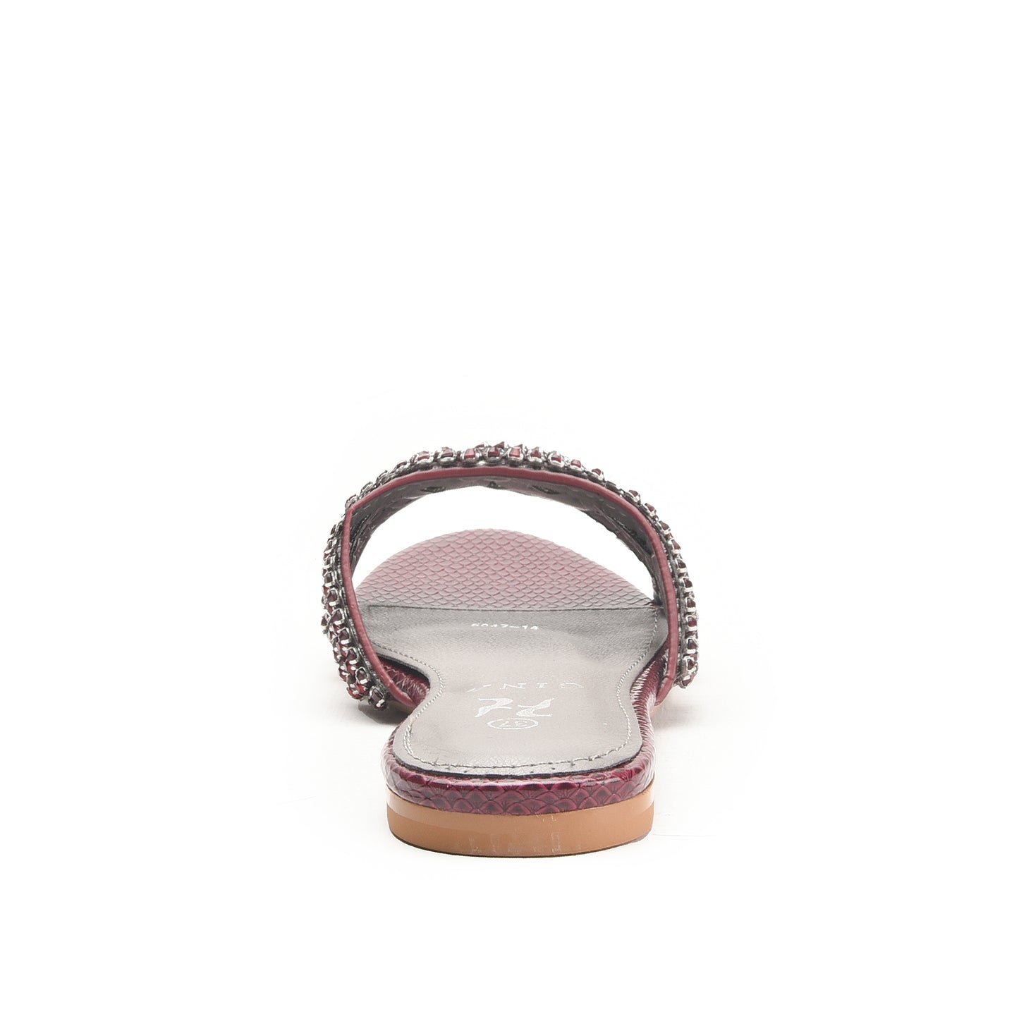 Maroon Embellished Flat Sandals for Women Slippers | 582L-M