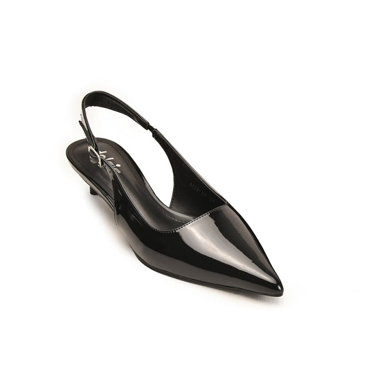 Black Slingback Kitten Heels for Women | 474N-C