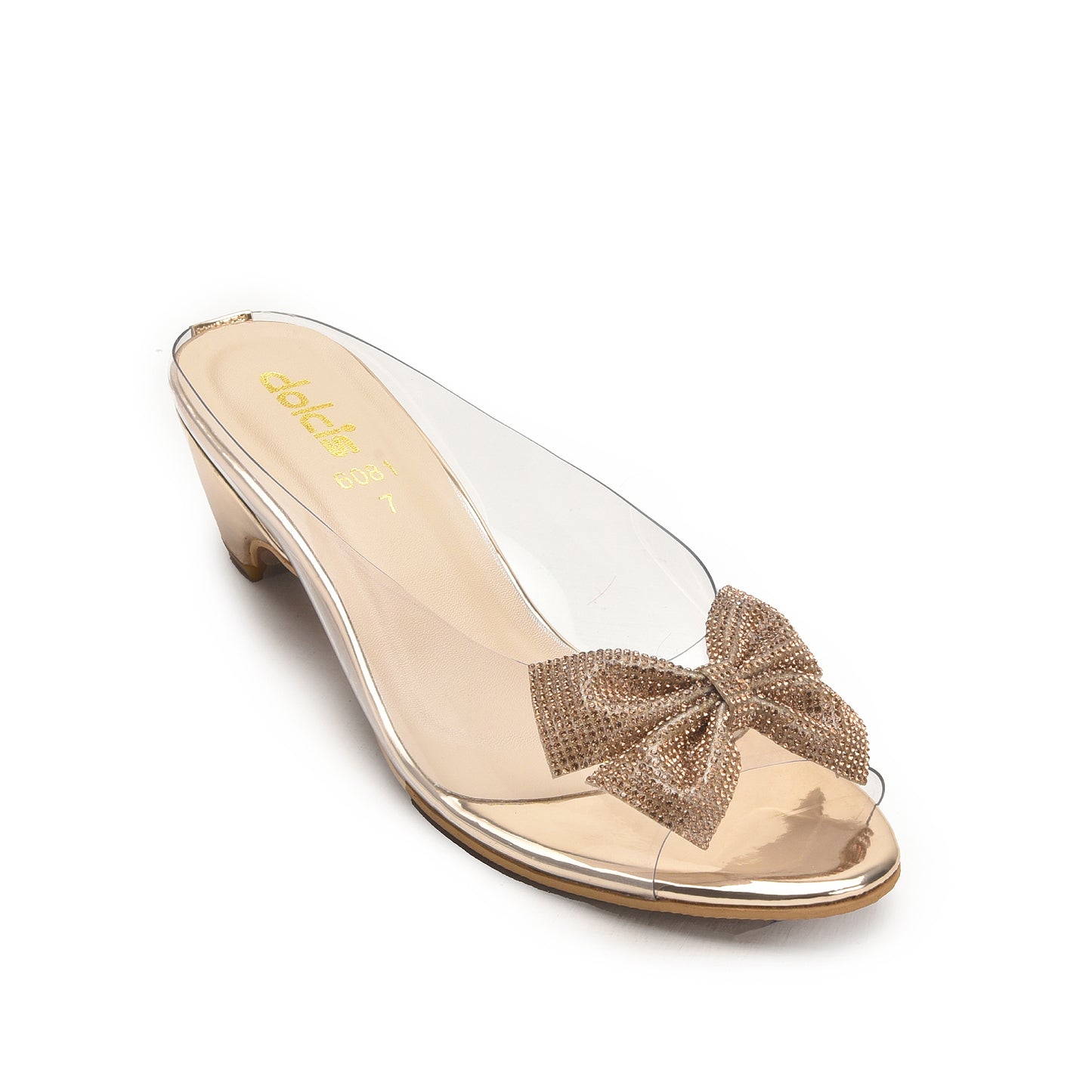 Transparent Gold Bow Mid Heels | 561L-X Dolcis