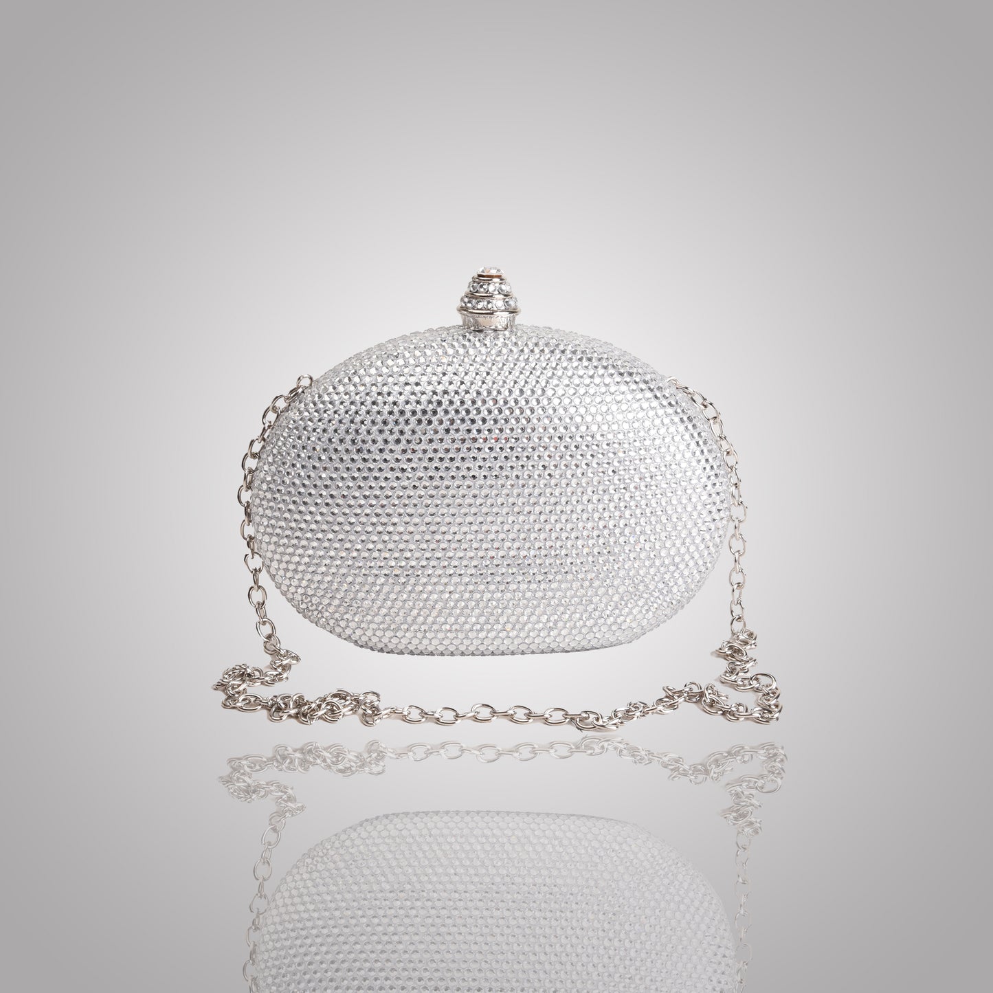 Premium Silver Swarovski Clutch | C1342-S