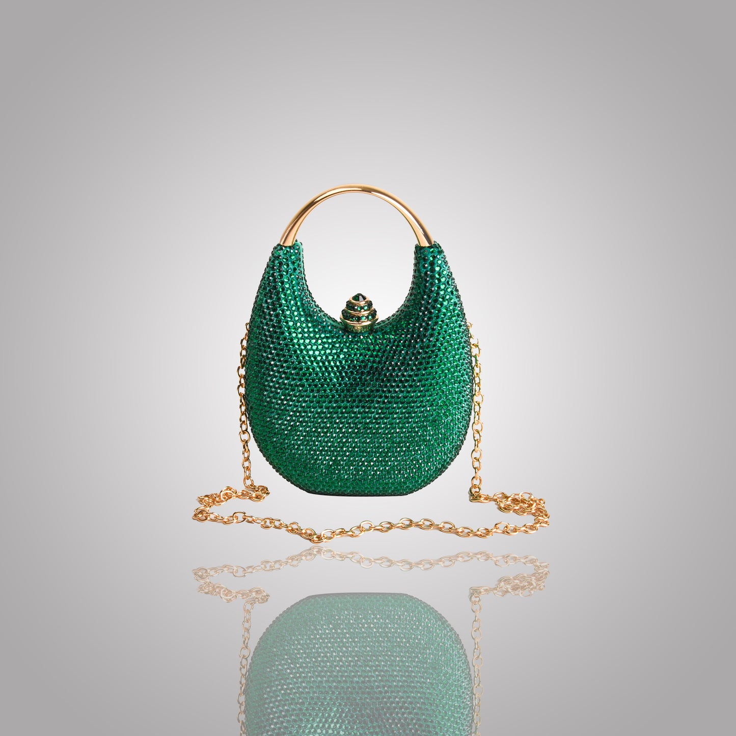 Classic Green Swarovski Statement Clutch | C1446-K