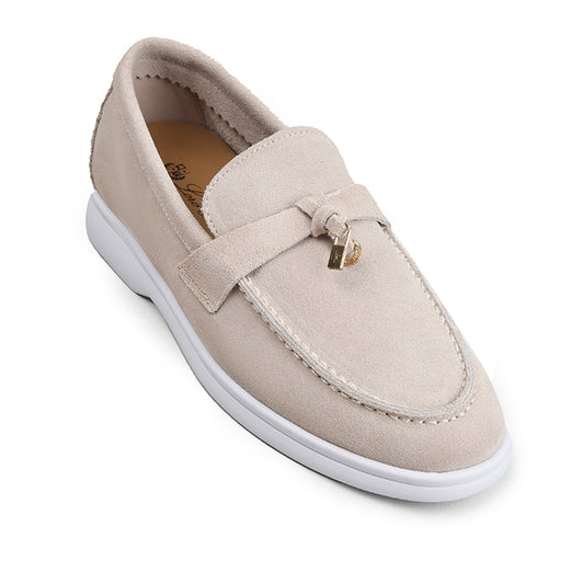 Classic Beige Suede Loafers| 20044C-F