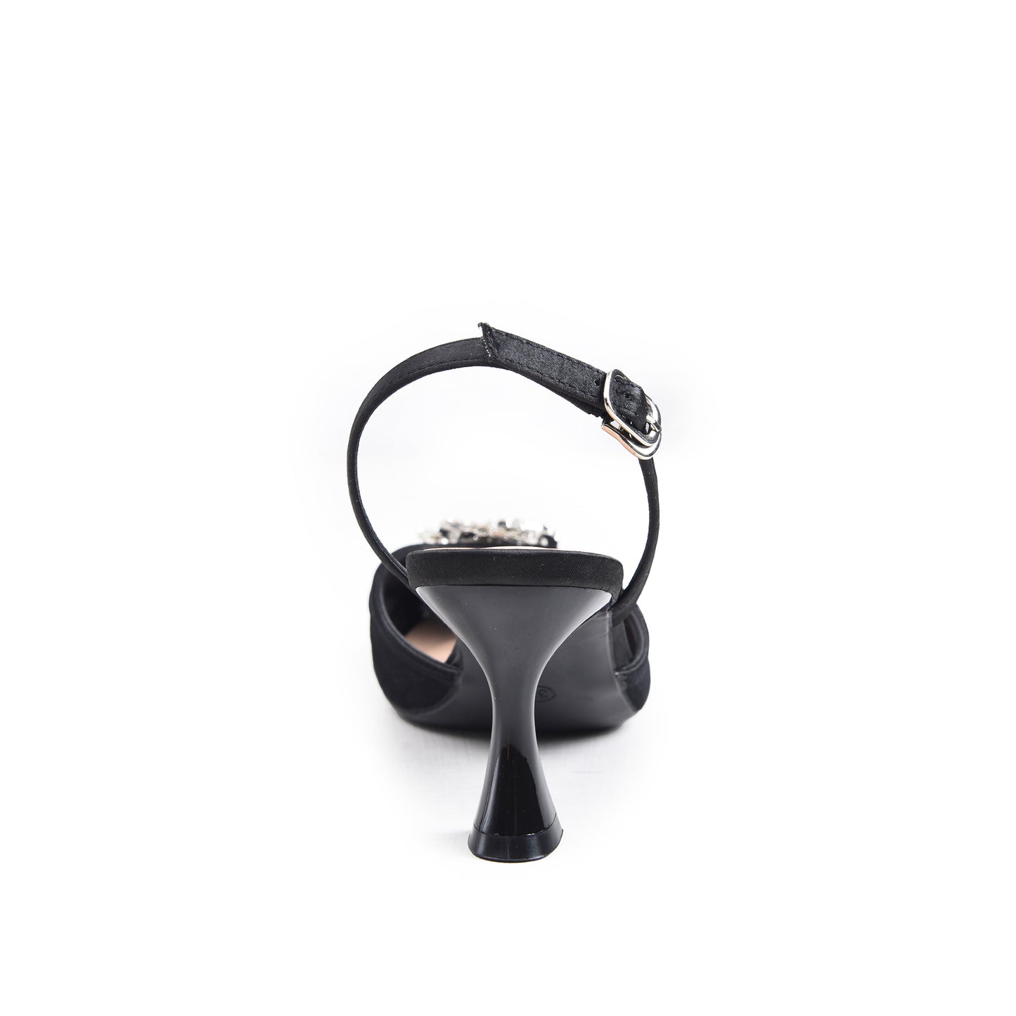 Elegant White Mesh Slingback Heels | 419P-C