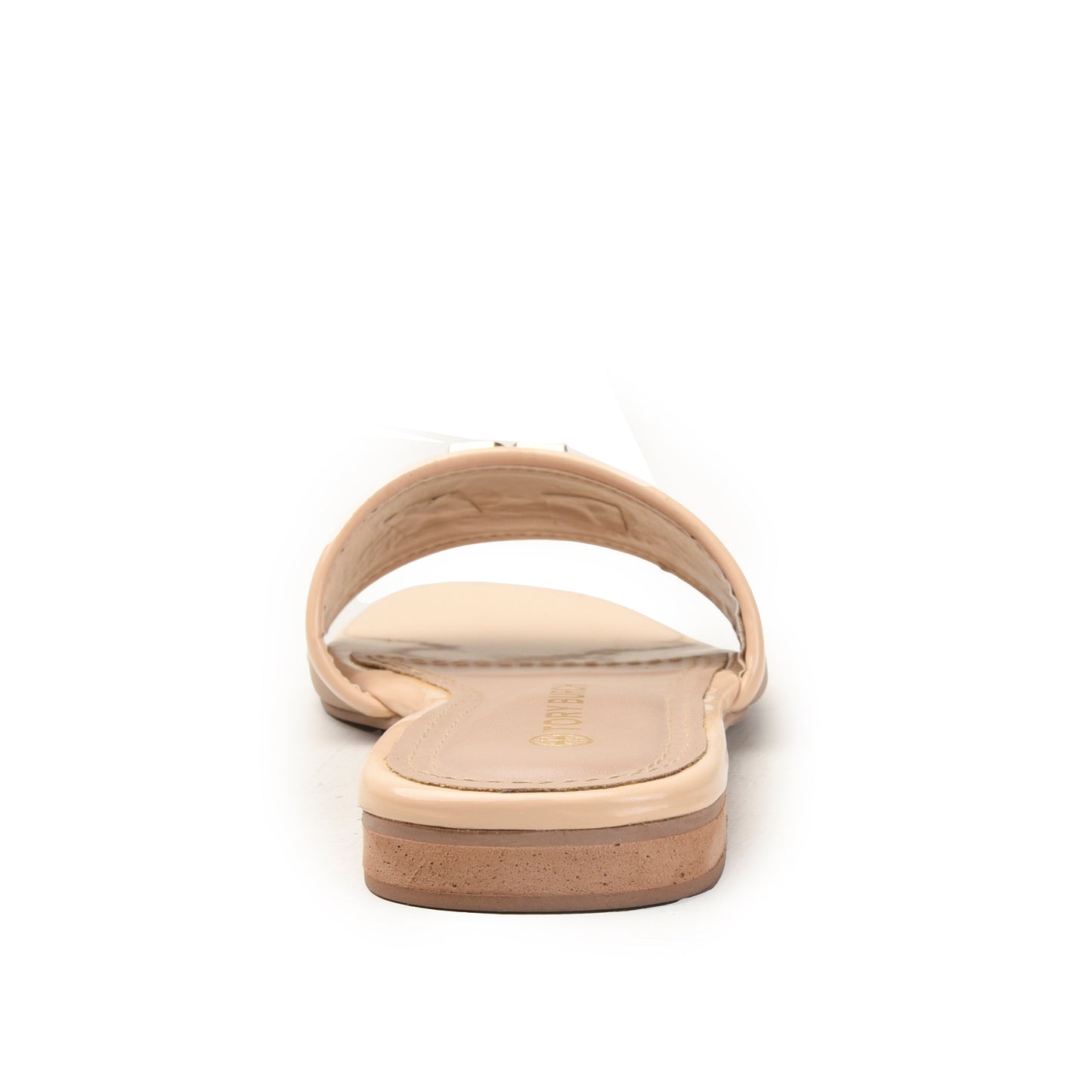 Beige Flat Slides with Chain Detail Slippers| 522M-F