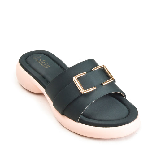 Green and White Buckle Strap Flats | 503M-K Dolcis