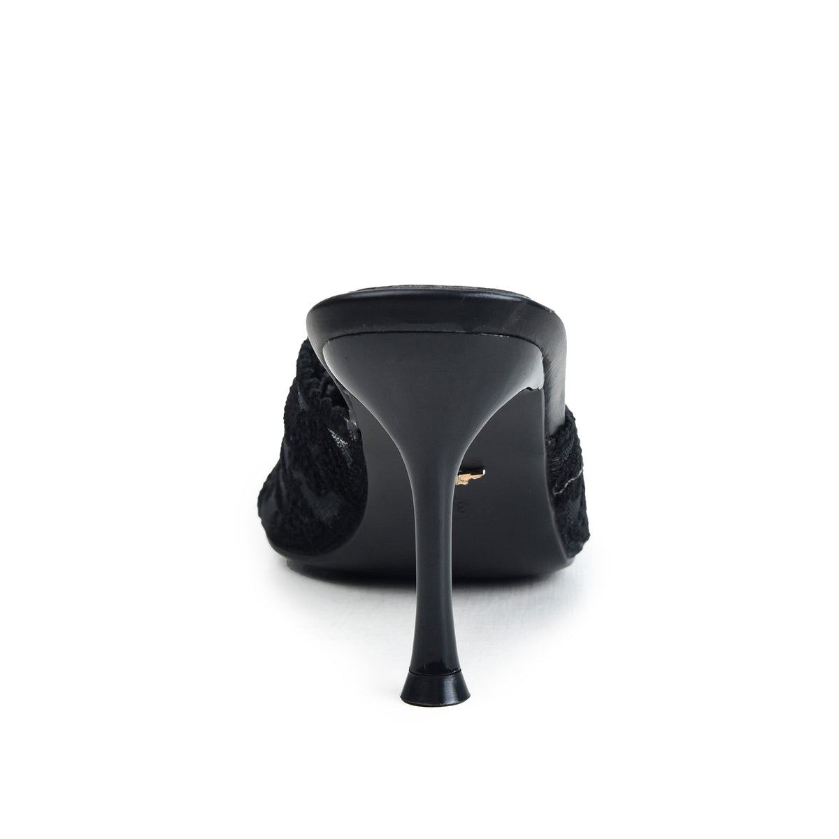 Black Textured Pencil Heel Sandals | 513N-C