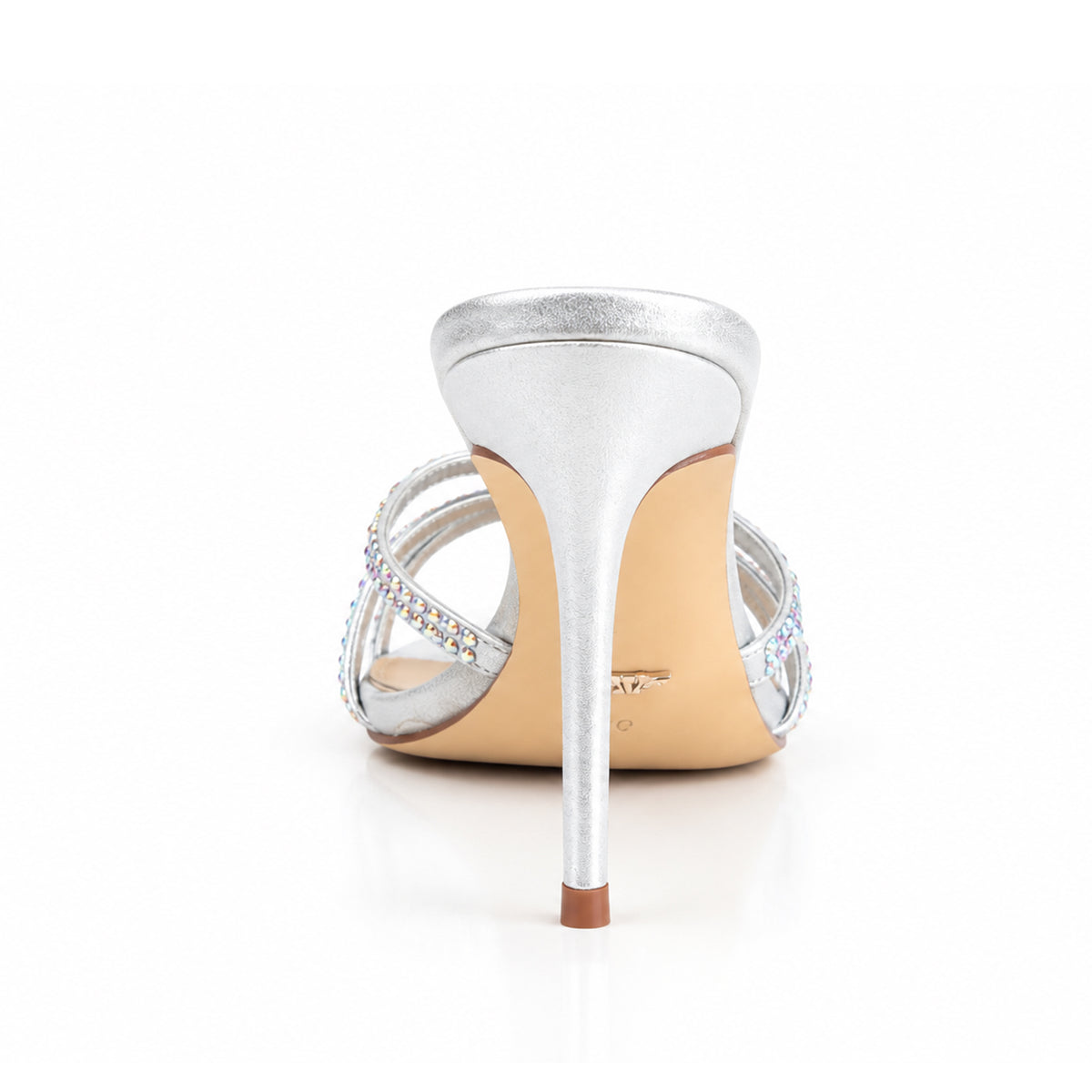 Silver Crystal Strap Party-Heels | 510N-S