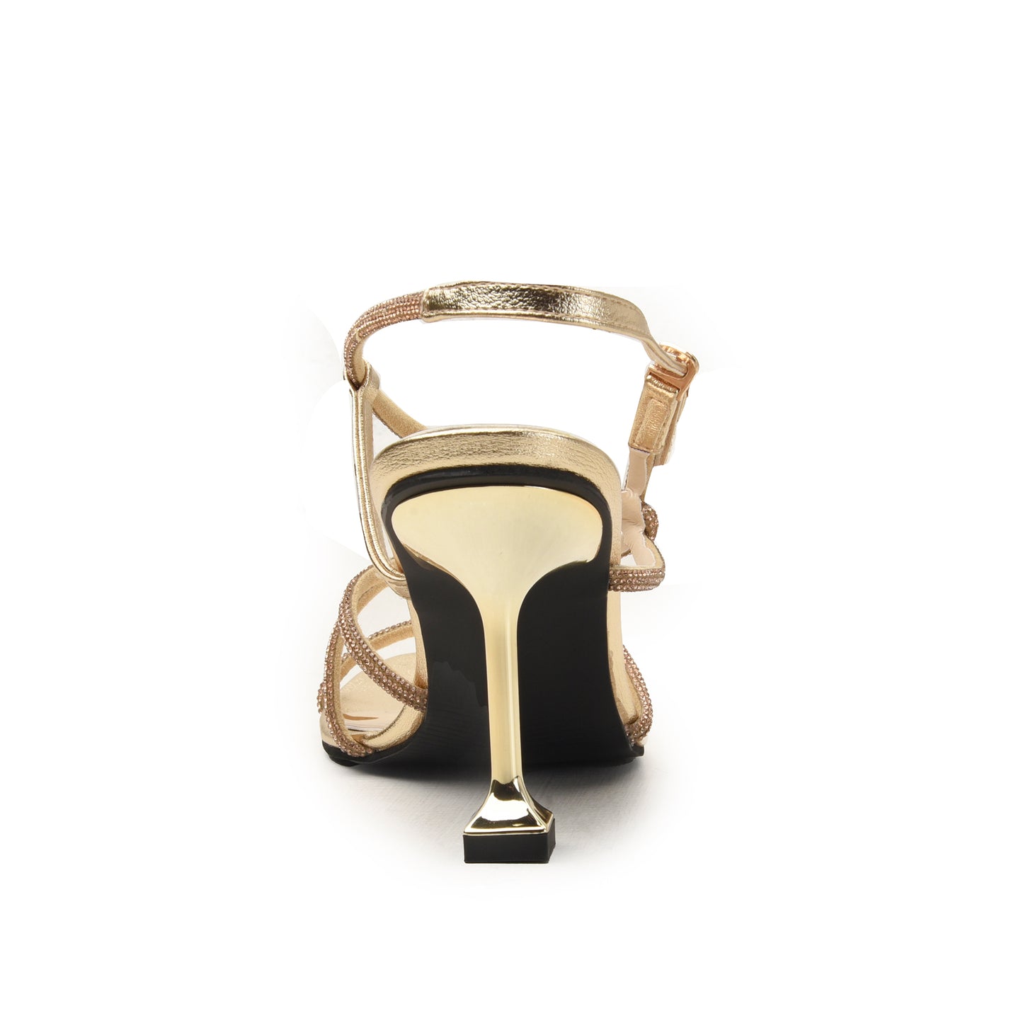 Golden Multi-Strap Heels with Metallic Finish | 229H-X