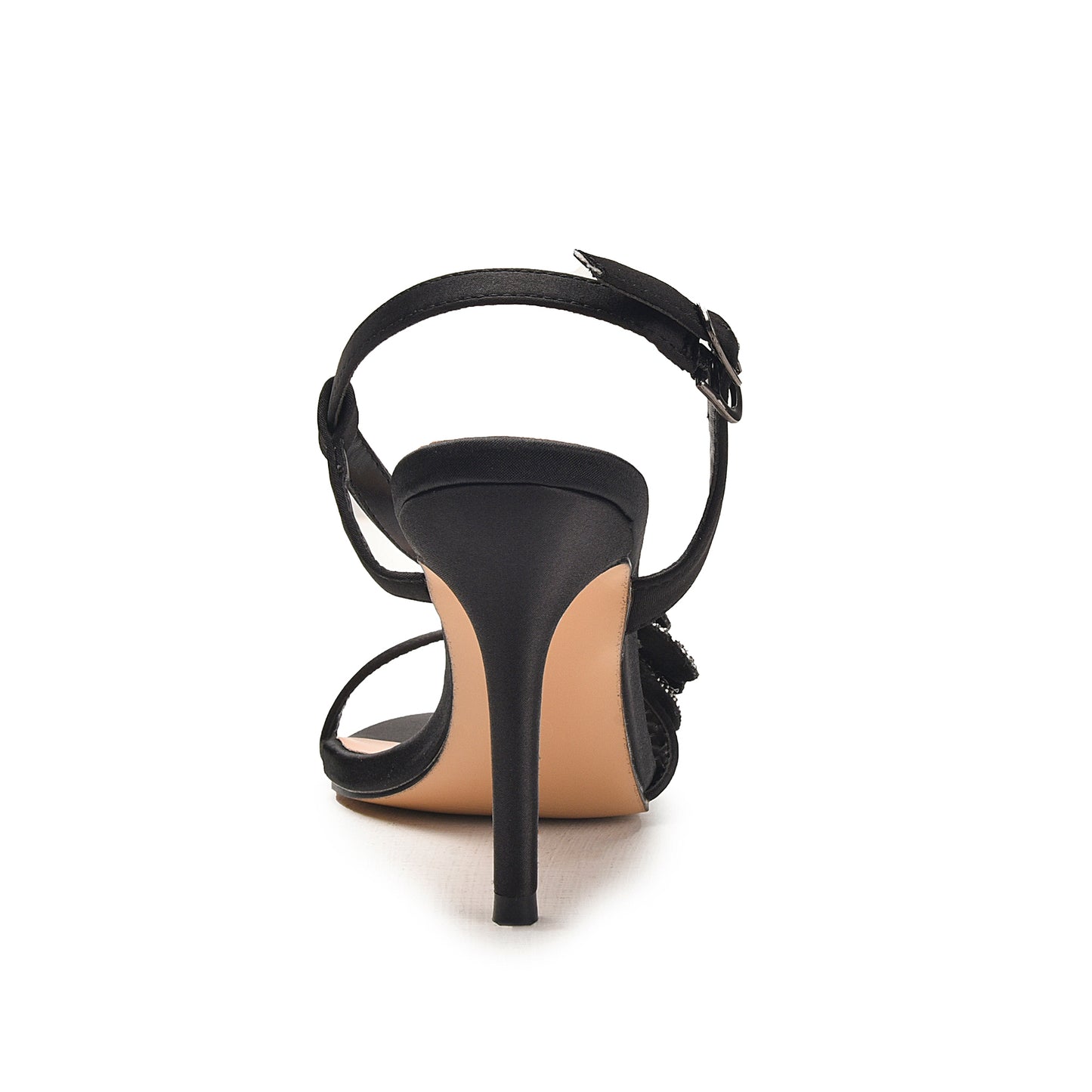 Elegant Black Floral Embellished Heels | 296G-C Dolcis