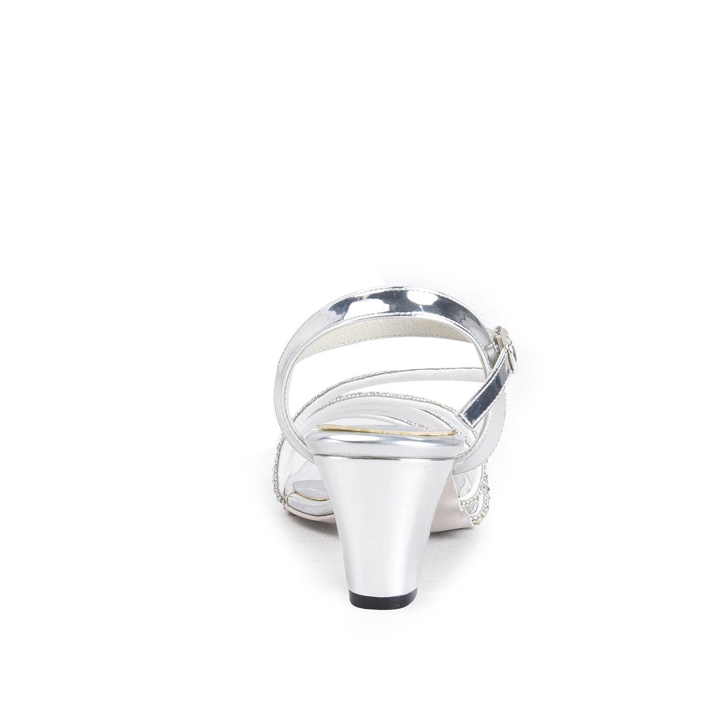 Silver Modern Sleek Block Heel |258H-S