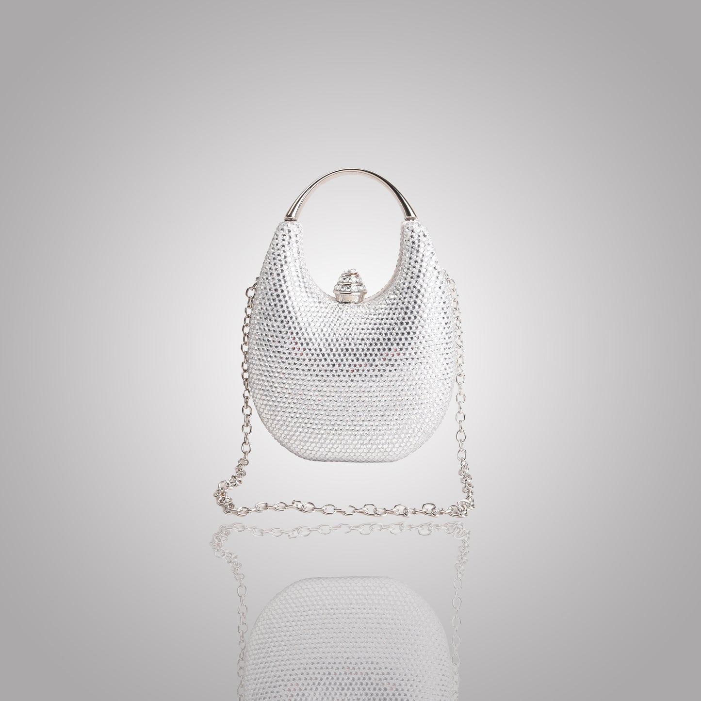 Classic Silver Swarovski Statement Clutch | C1446-S