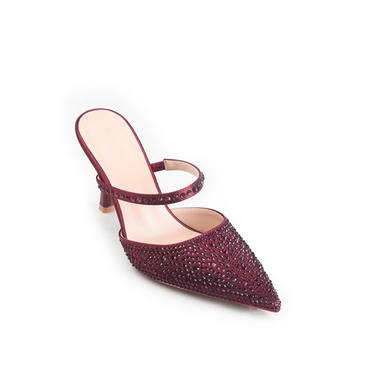 Maroon Midnight Plum Sparkle High Heel Pumps | 417P-M