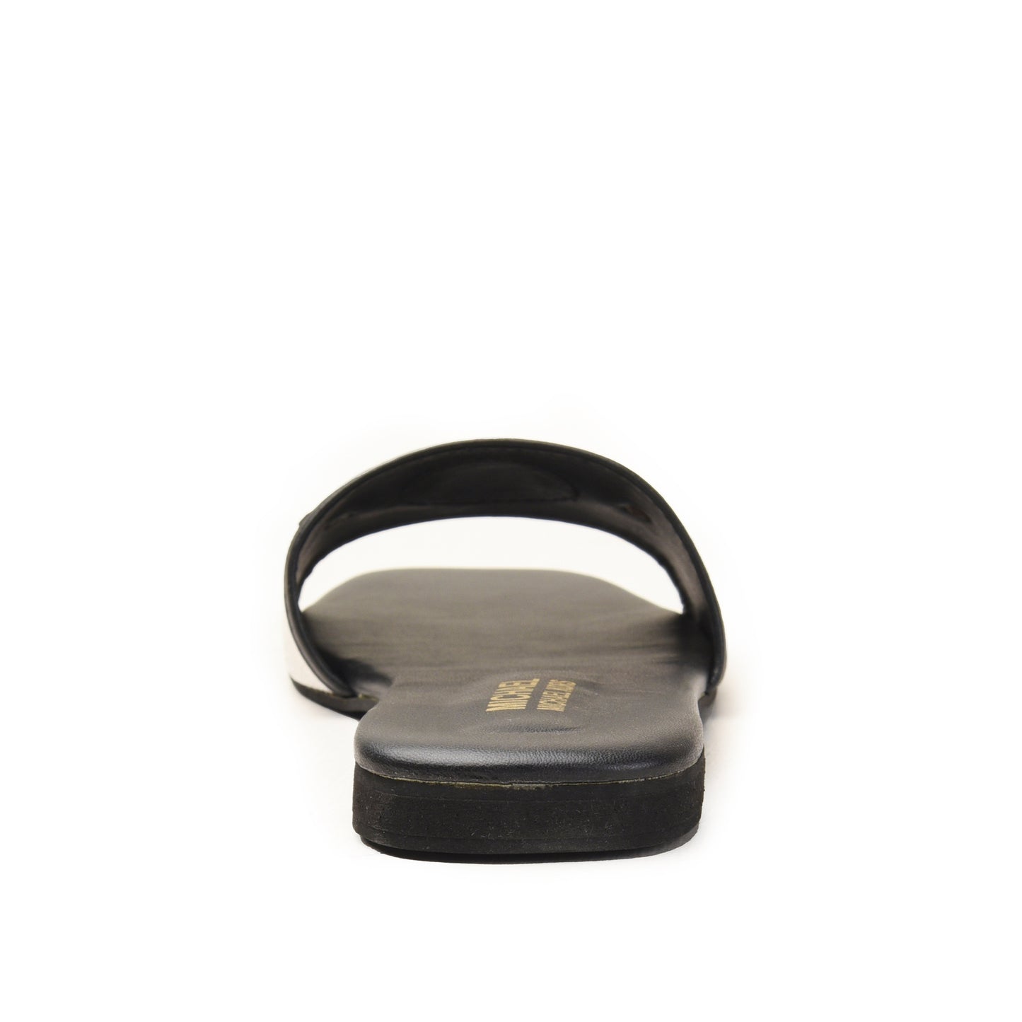 Black & White Slip-On Flats with MK Emblem Slippers| 532M-C