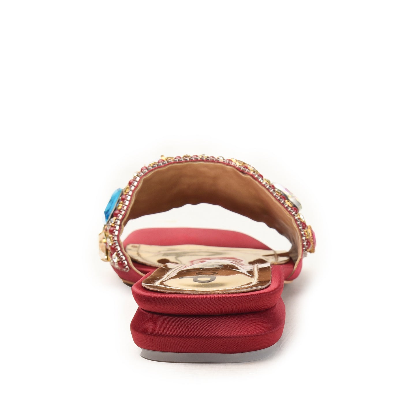 Copper Transparent Strap Flats with Crystal Embellishment | 529M-M