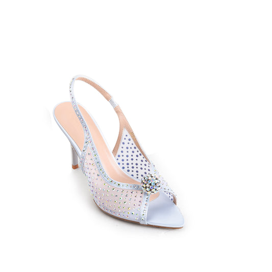 Sparkling Nude Embellished Heels | 256H-S