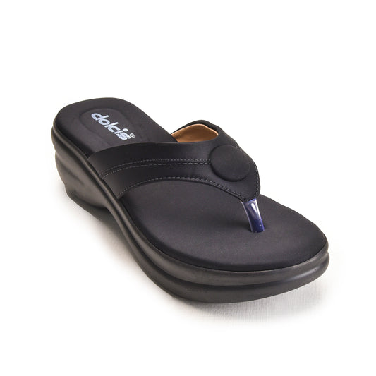 Black Comfort Slip-On Flip Flops | 780R-C Dolcis