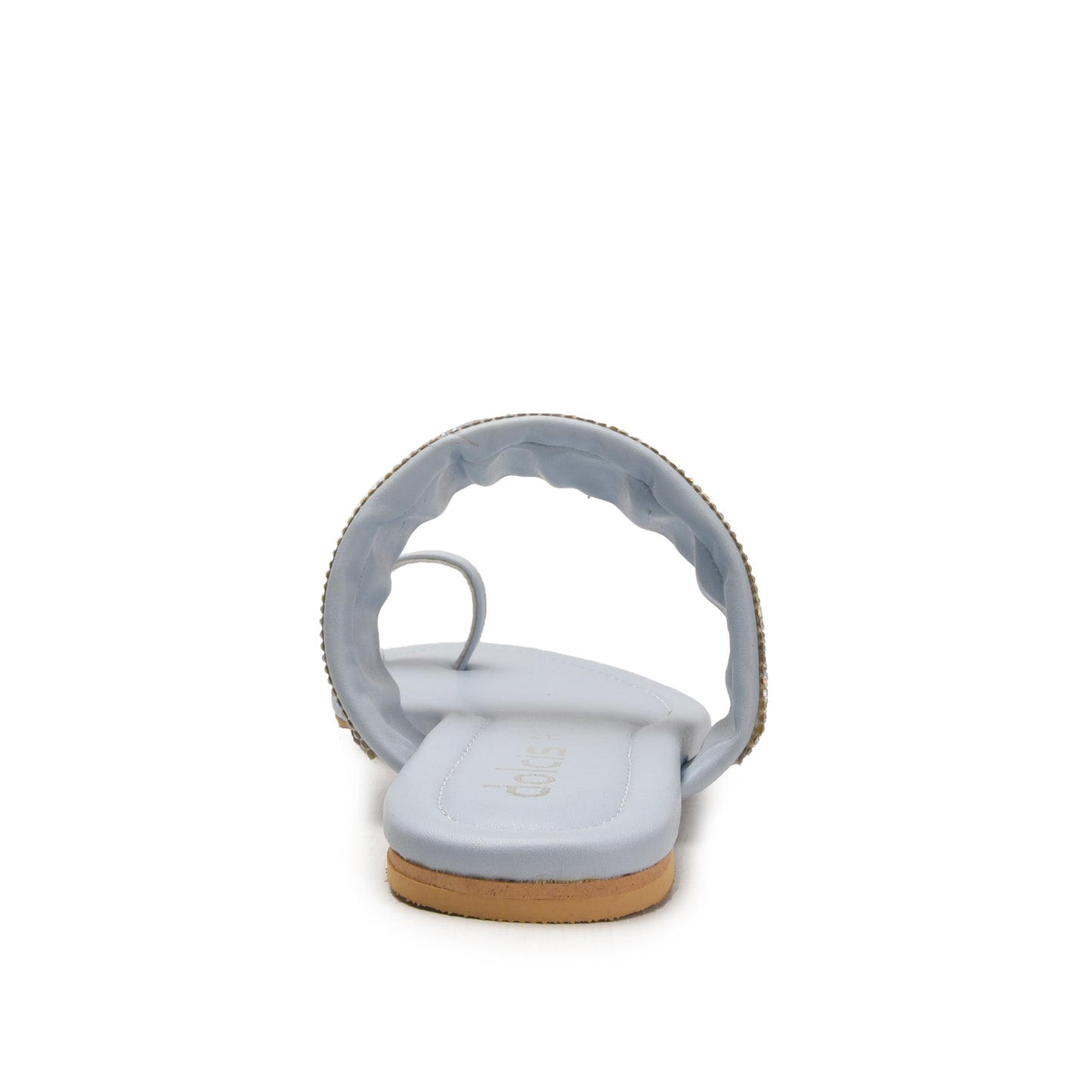 Blue Embellished Toe Ring Flat Sandals for Women Slippers| 775R-N