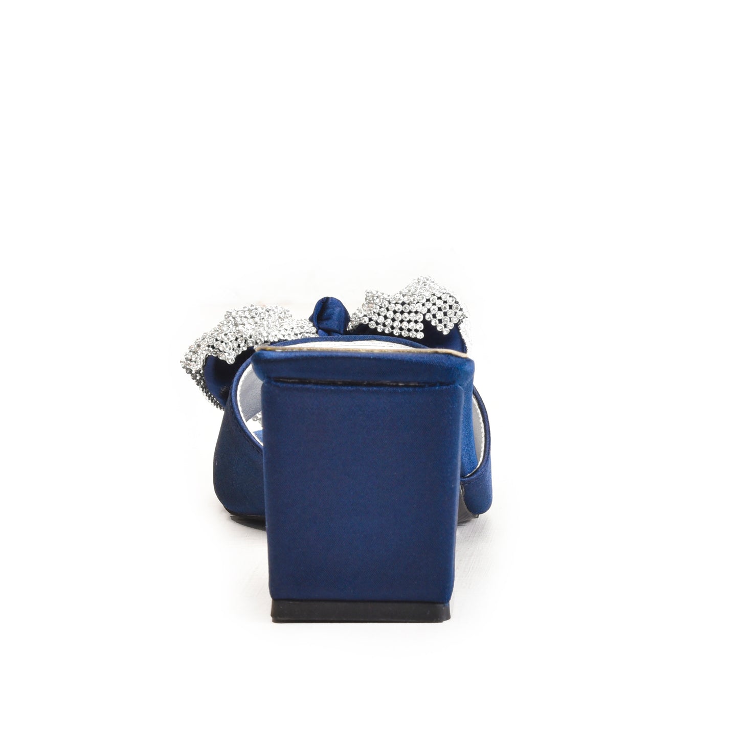Navy Blue Pearl Bow Block Heels | 510M-Q Dolcis
