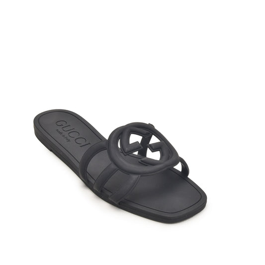 Black Cut-Out Slip-On Flats | 567L-C