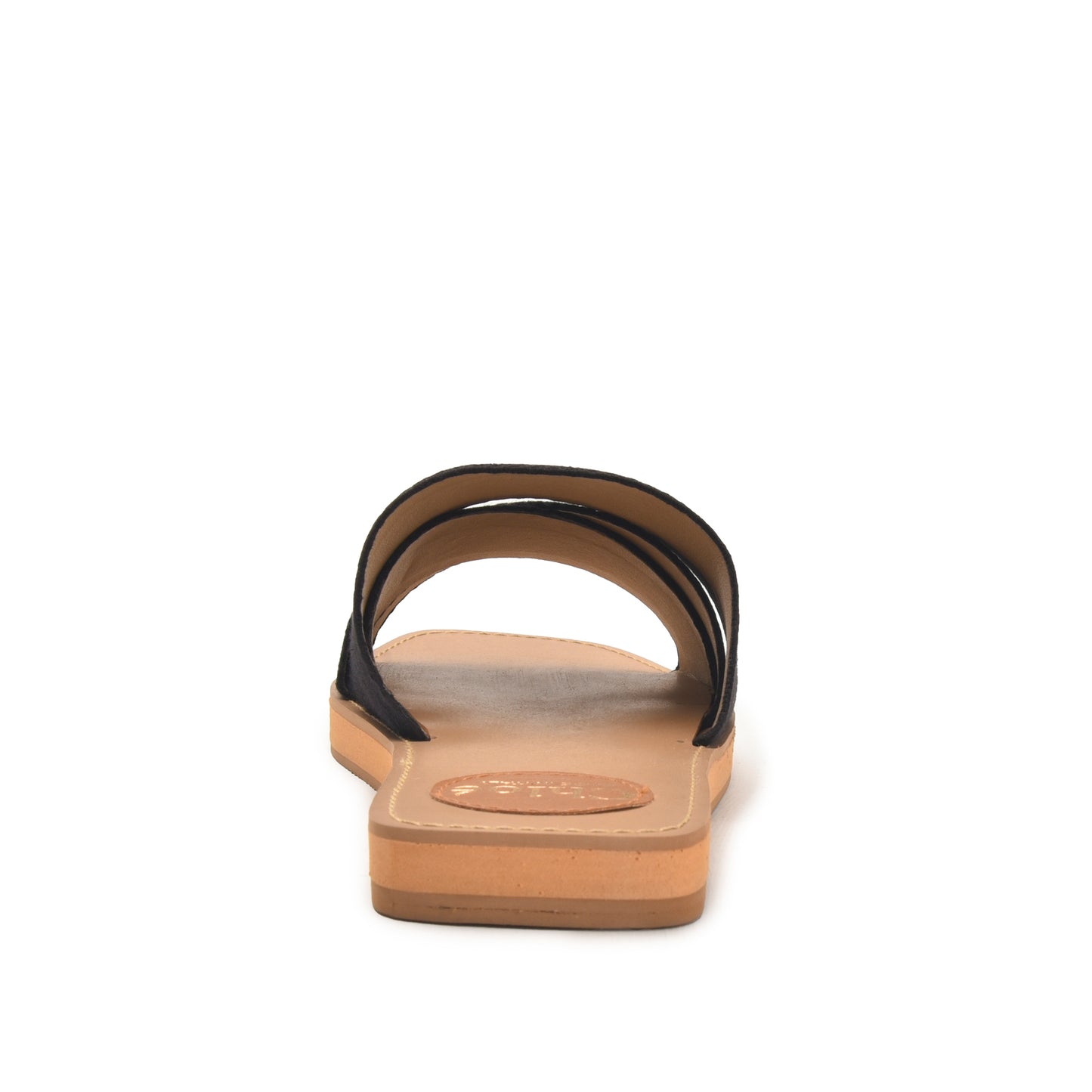 Black Logo Strap Flat Sandals for Women Slippers | 527L-C