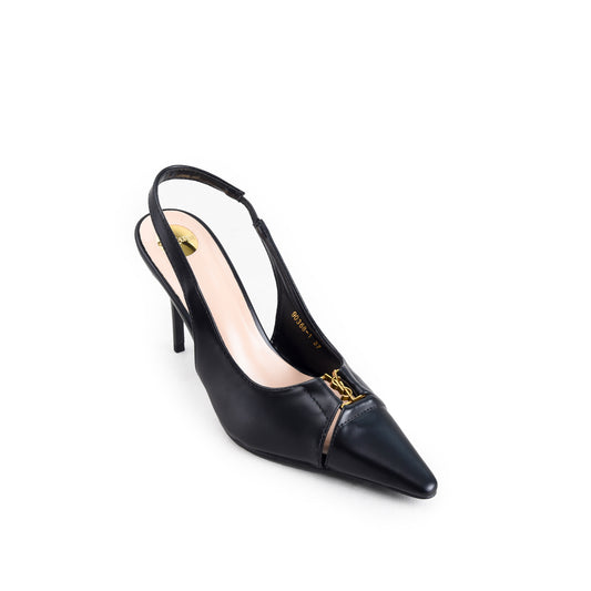 Black Classic Court Heels – Pointed Toe | 427P-C