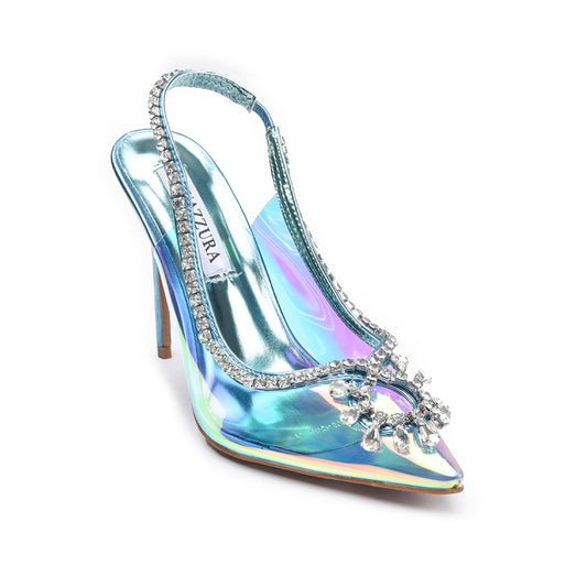 Dazzling Iridescent Slingback High Heel Pumps | 412N-N