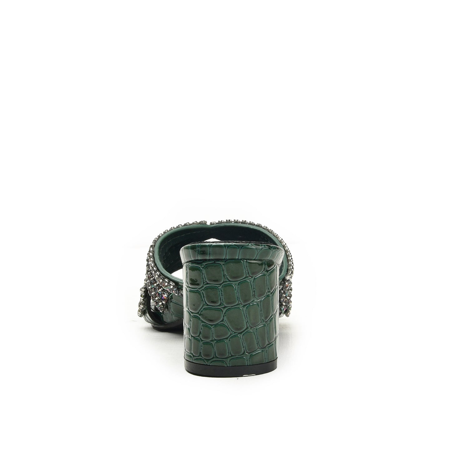 Elegant Green Beaded Block Heels | 503L-K