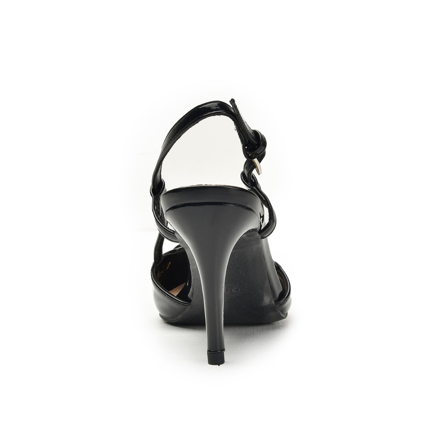 Black Patent Leather Slingback Heels | 449N-C
