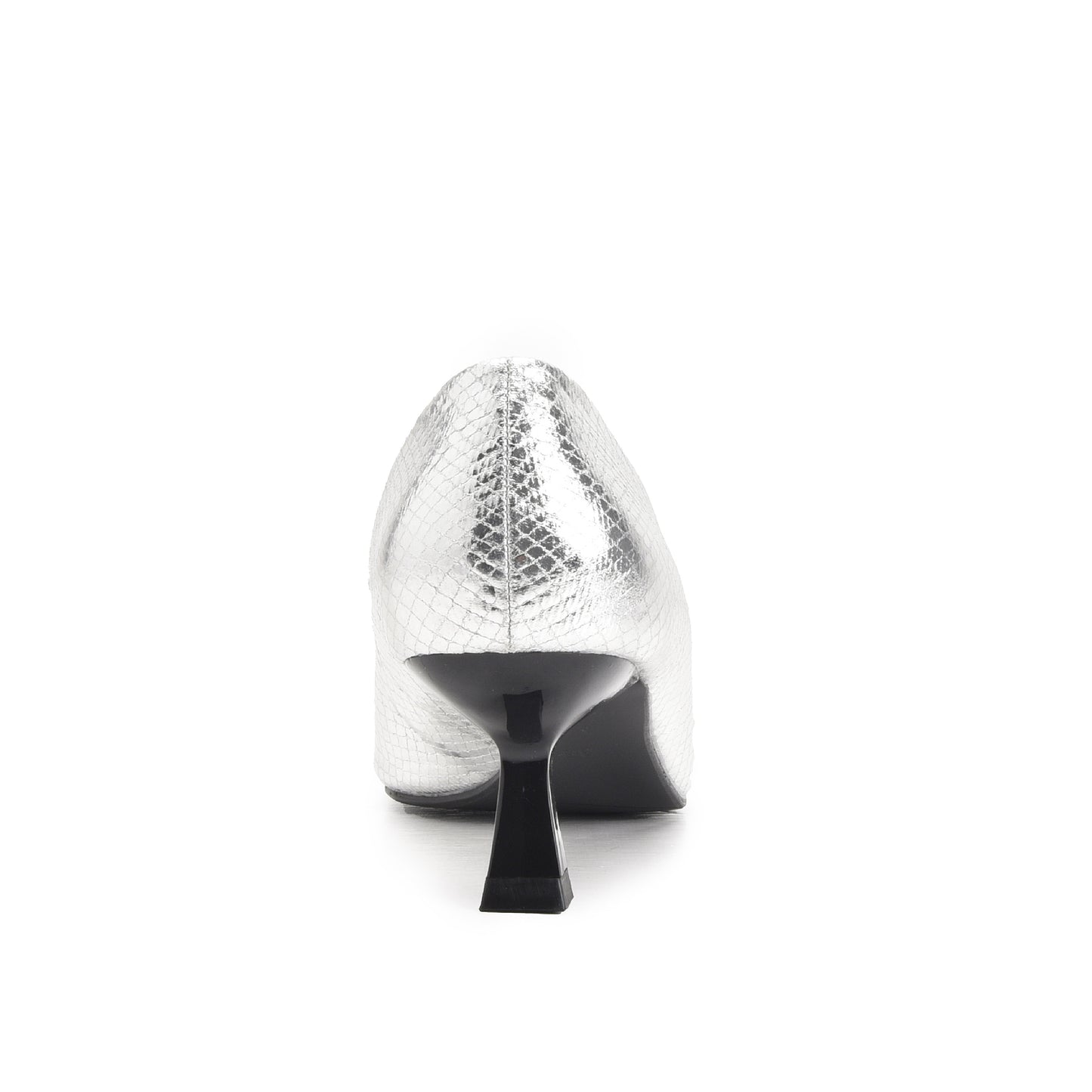 Stylish Silver Kitten Heel Pumps | 422N-S