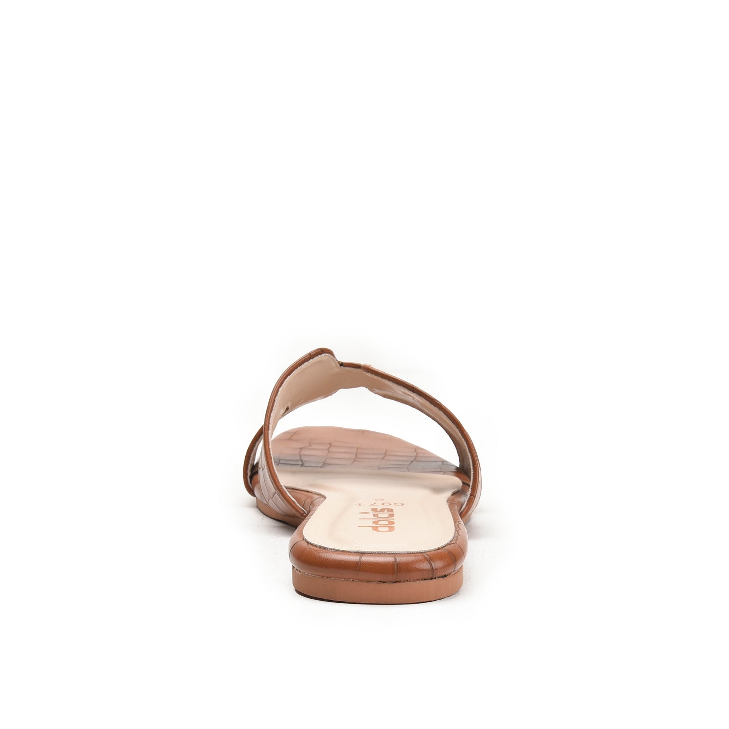 Classic Brown Croc-Embossed Flats Slippers | 544L-B