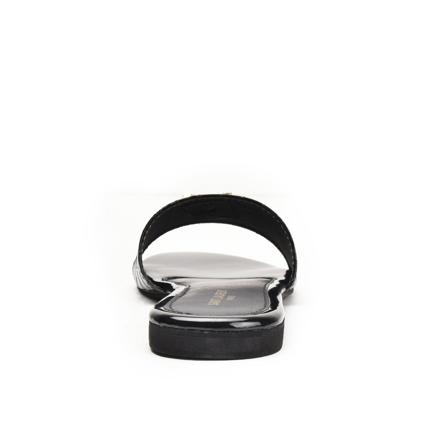 Classic Black Croc-Embossed Flats Slippers | 513L-C