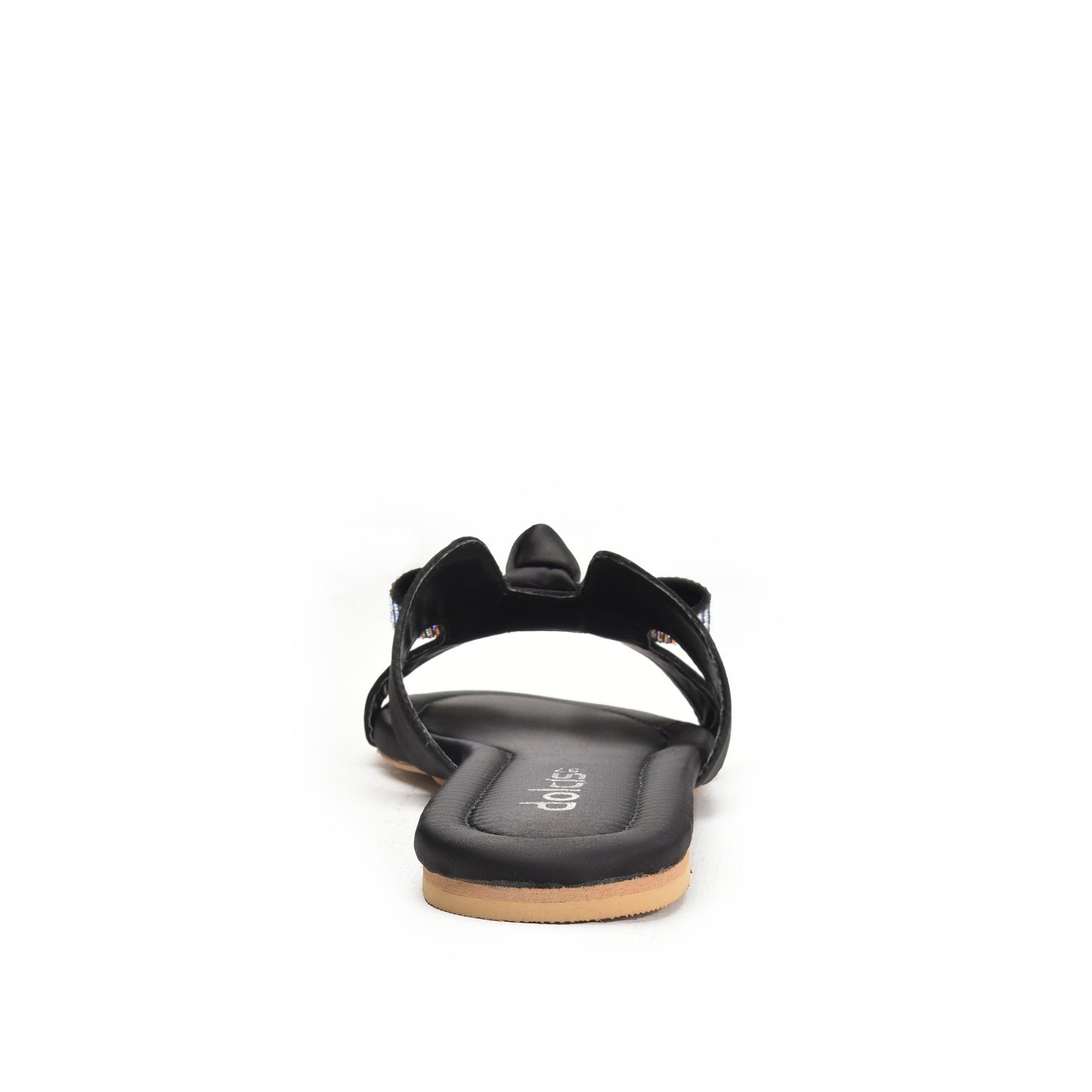 Elegant Black Bow Slide Flats Slippers | 539L-C