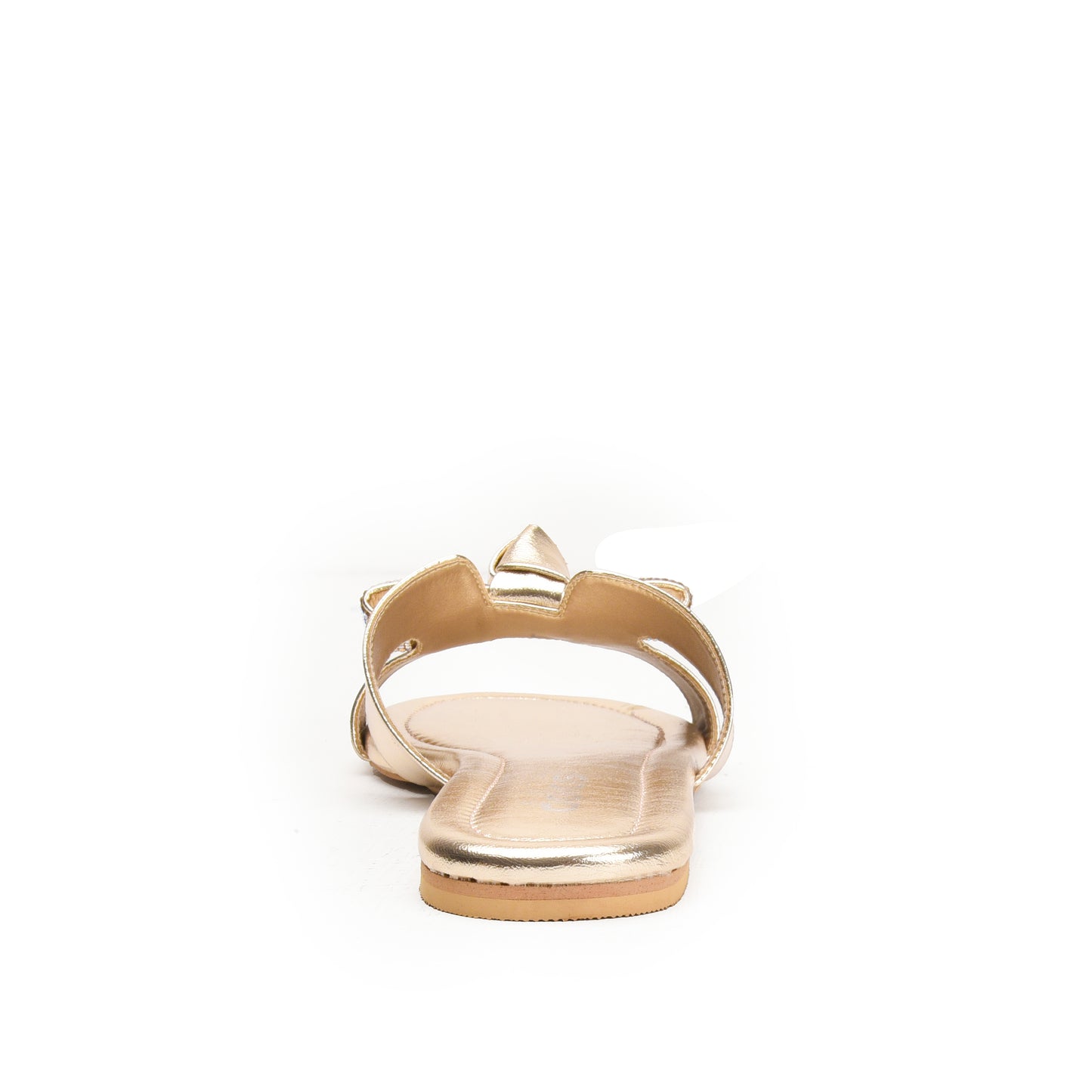 Elegant Gold Bow Slide Flats Slippers | 539L-X