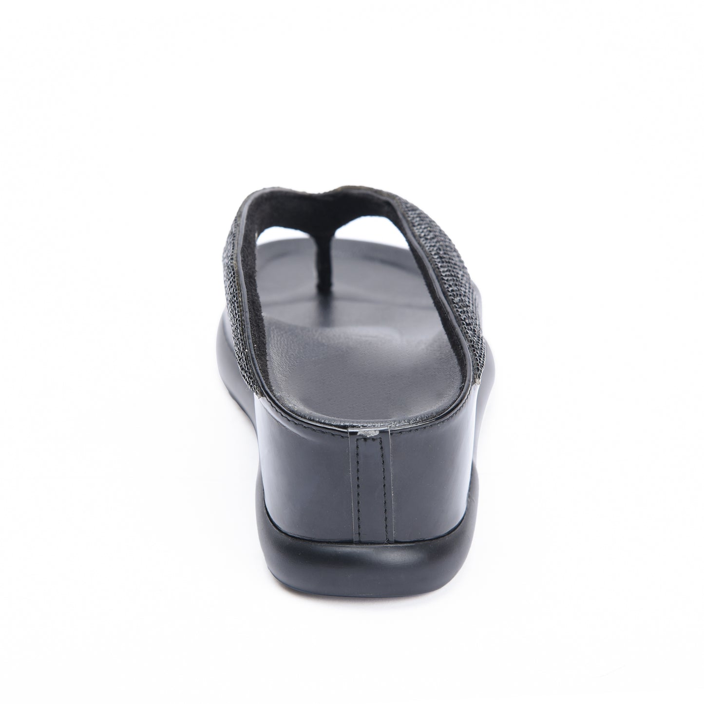 Elegant Black Comfort Wedge Slippers | 733R-C