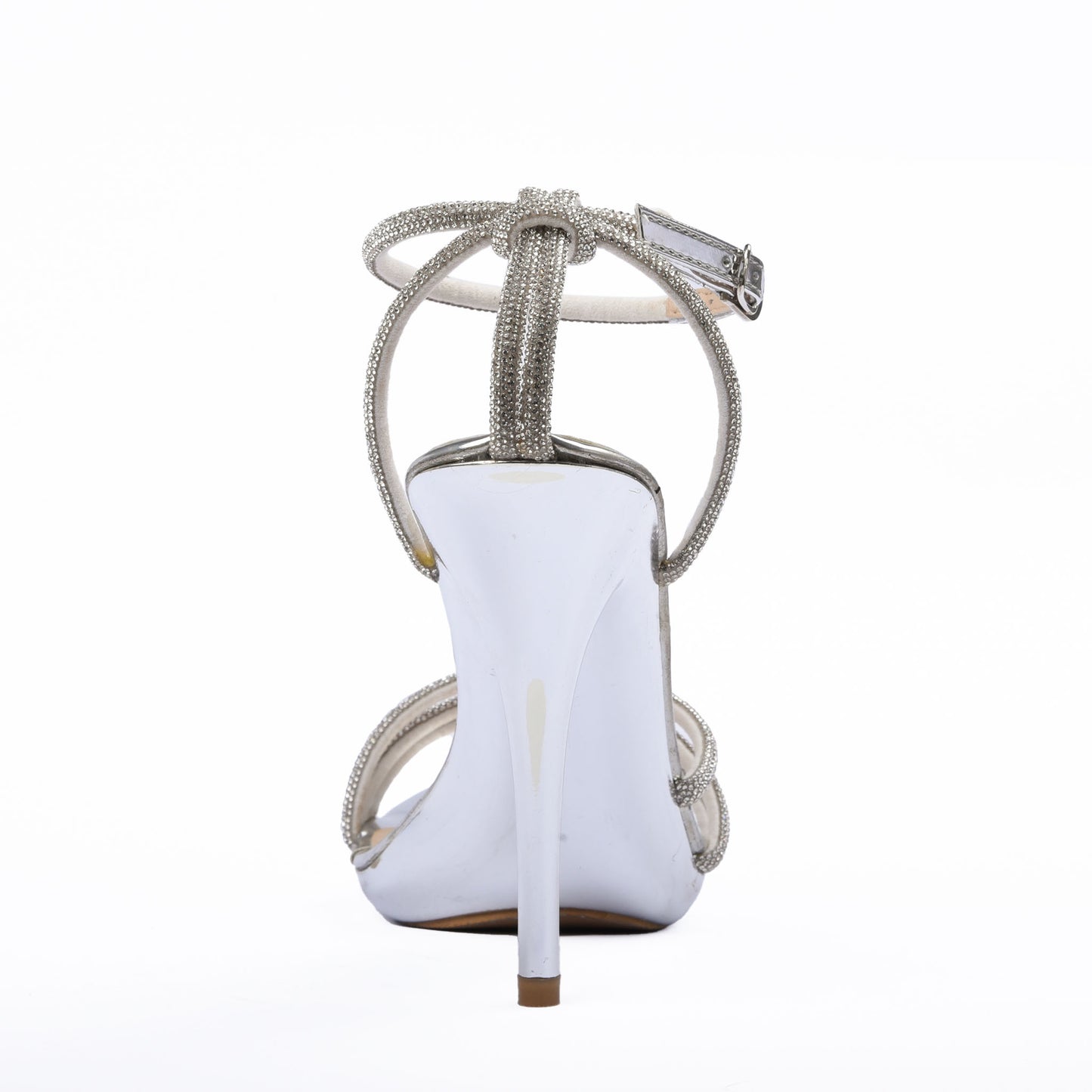 Elegant Silver Strappy High Heels with Ankle Strap | 240D-S Dolcis