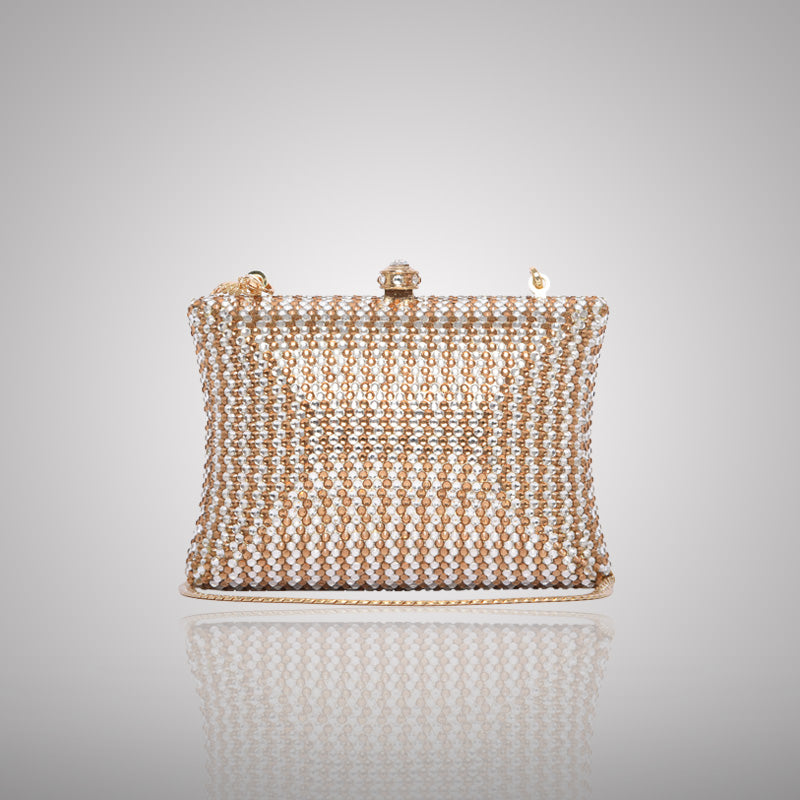 Elegant Light Rectangular Swarovski Clutch | 0C830-XT