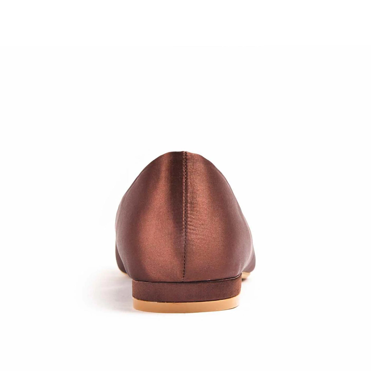 Chic Brown Satin Flats with Crystal Embellishment Slippers | 469M-B