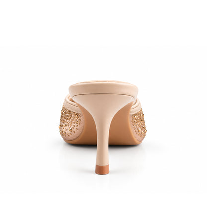 Brown Pearl Heel Sandals | 447P-BX