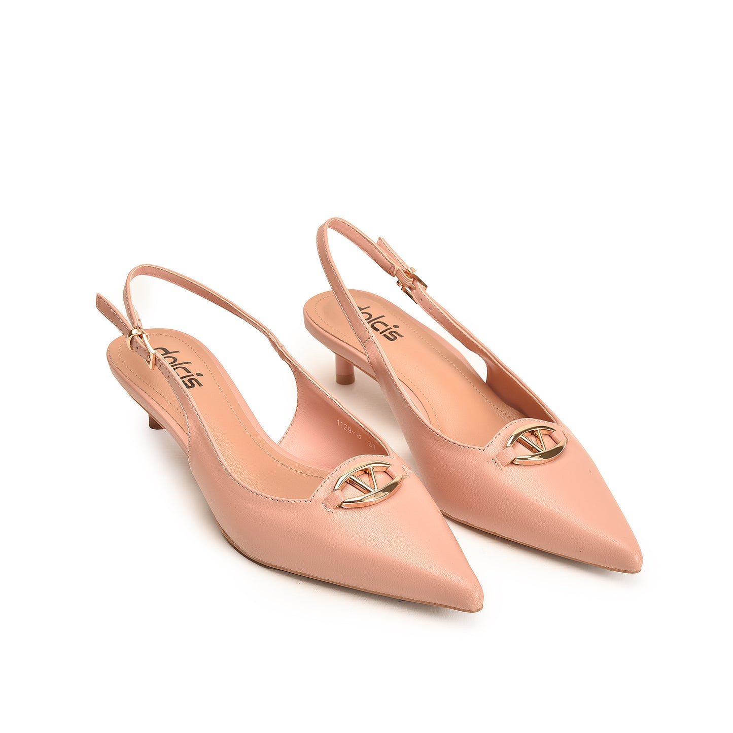 Pink Court Heels with Strap Embellishments | 475N-P
