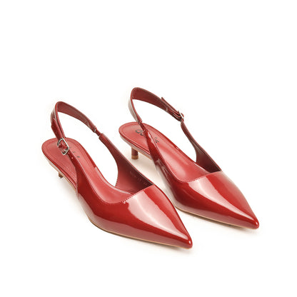 Red Slingback Kitten Heels for Women | 474N-M