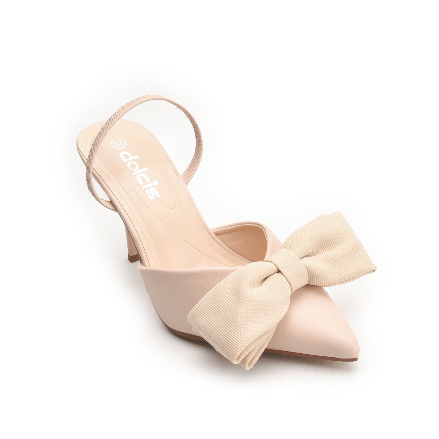 Blush Pink High Heels with Bow Detail | 497N-F
