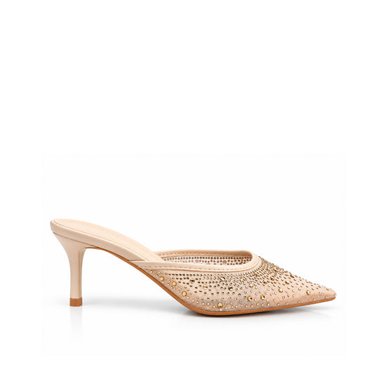Brown Pearl Heel Sandals | 447P-BX