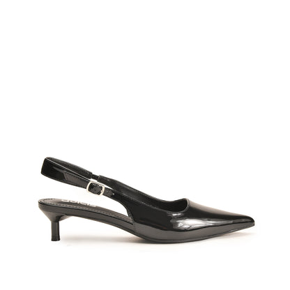 Black Slingback Kitten Heels for Women | 474N-C