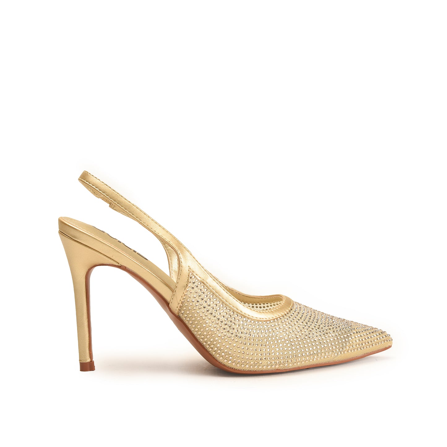 Golden Slingback Stiletto Heels for Women | 478N-X