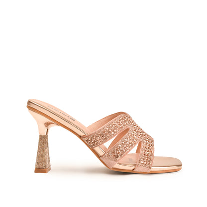 Sparkling Peach Crystal Embellished Heels | 578L-PX Dolcis