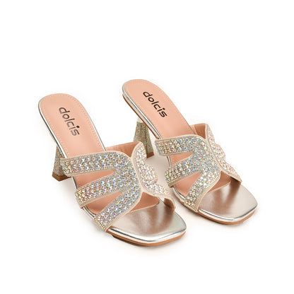 Shimmering Silver Crystal Embellished Heels | 578L-S Dolcis
