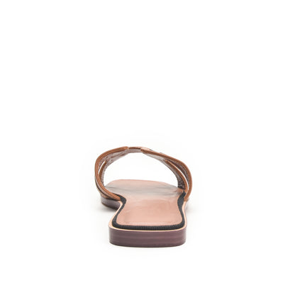 Women's Black & Tan Flat Slippers | 580L-C