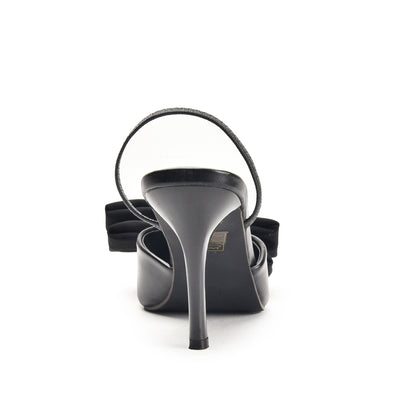 Black High Heels with Bow Detail | 497N-C