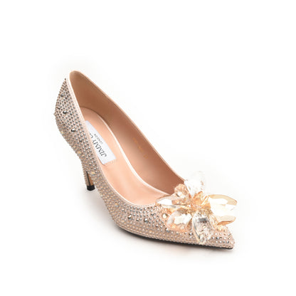 Nude Crystal Brooch Heels | 487N-X Dolcis